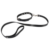 Lederen Halsband met Riem - PlayForFun